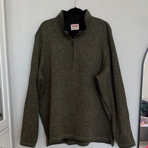 Wrangler Authentics Olive Green Half Zip Pullover Sweater